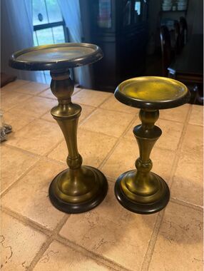 21. Pair of Vintage Brass Candle Holders